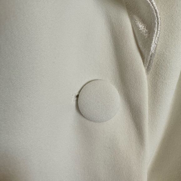 Adrianna Papell Size 18 Knit Crepe Blazer Dress w/Feather Trim - Ivory - Picture 9 of 10